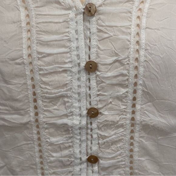 J.Jill Women’s Lace Button Down White Shirt in the Size Medium - Picture 7 of 11